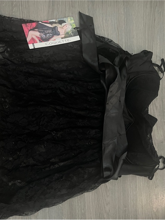 Coquette Other - Coquette Black Lace Chemise with Satin Waist Tie